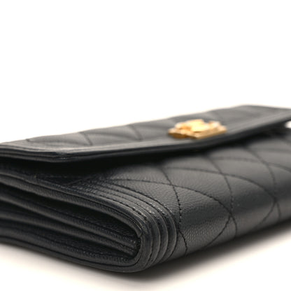 Chanel Caviar Quilted Large Boy Gusset Flap Wallet Black 8 of 9