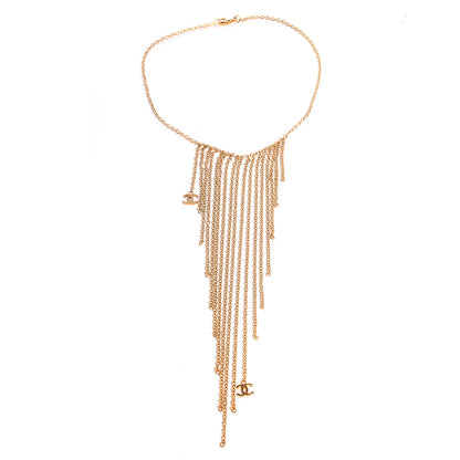 Chanel Waterfall Chain CC Long Strand Necklace Gold 1 of 5