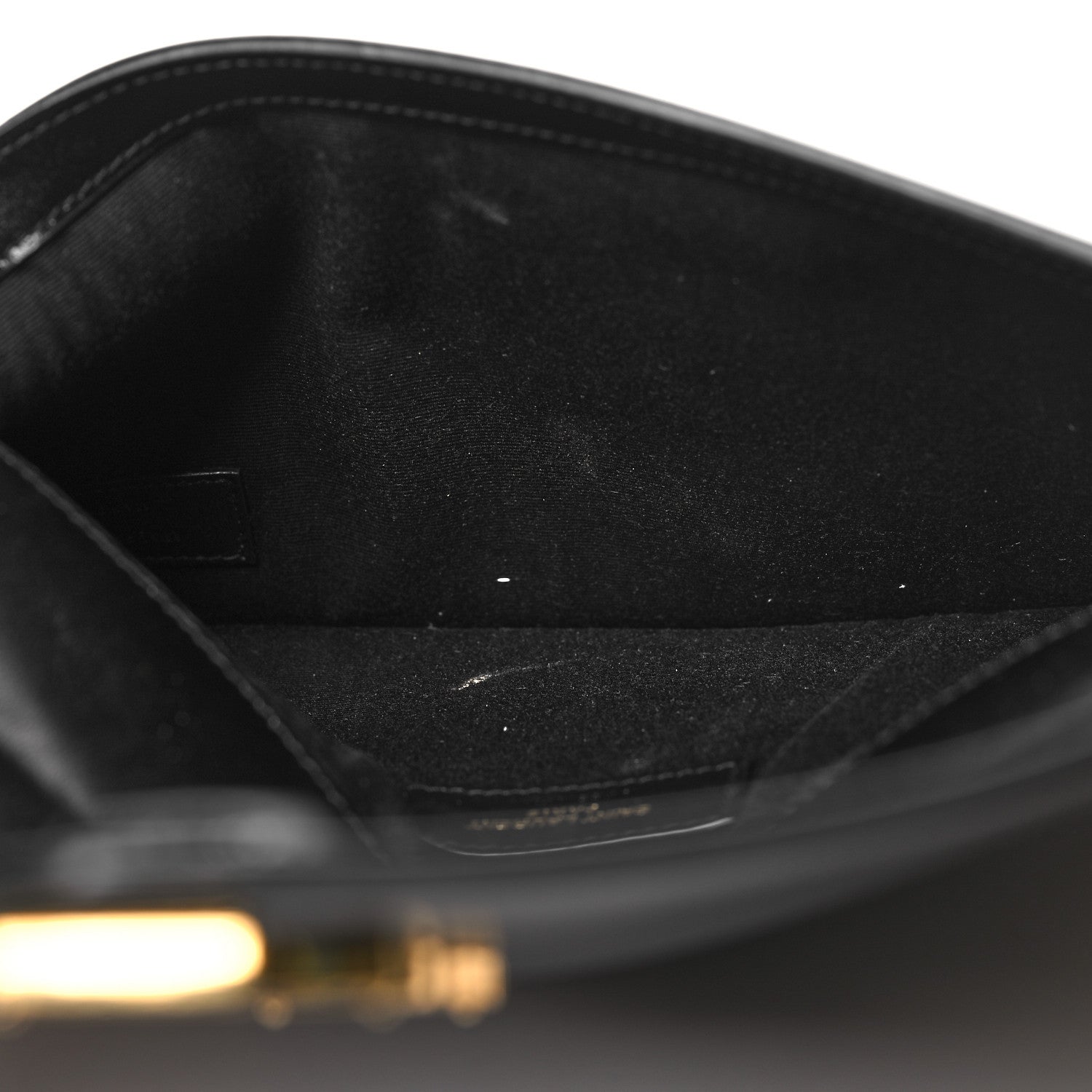 Saint Laurent Smooth Shiny Calfskin Monogram Uptown Pouch Black 5 of 9