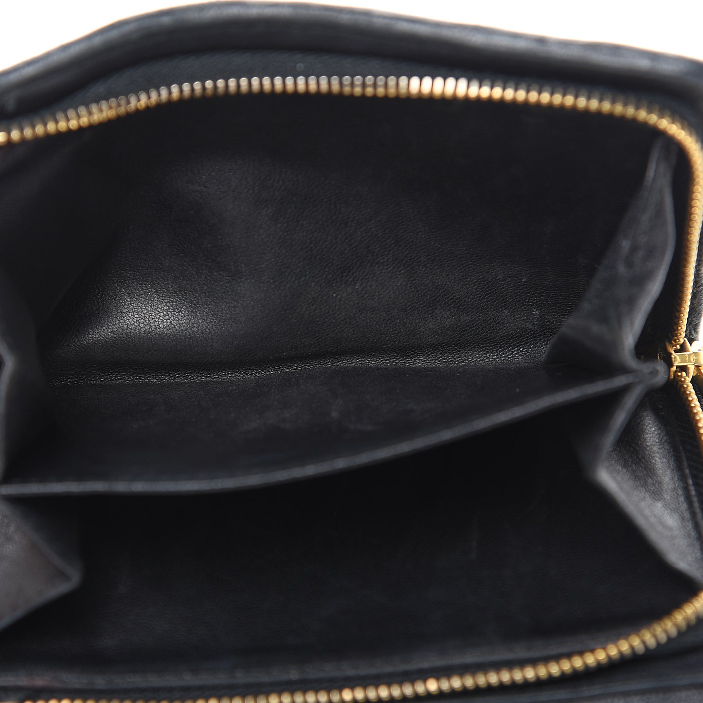 Nappa Matelasse Tri-Fold Flap Wallet Black