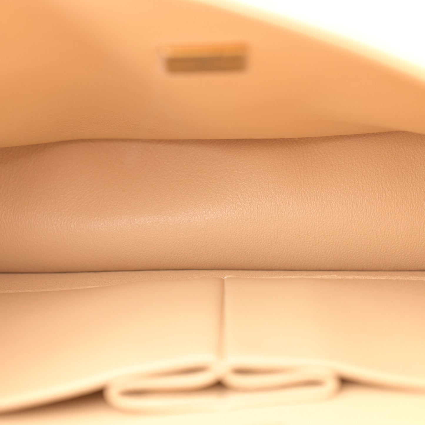 Lambskin Quilted Medium Double Flap Beige