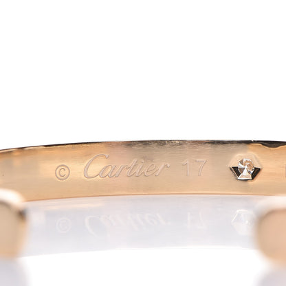 Cartier 18K Yellow Gold 1 Diamond LOVE Cuff Bracelet 17 7 of 8