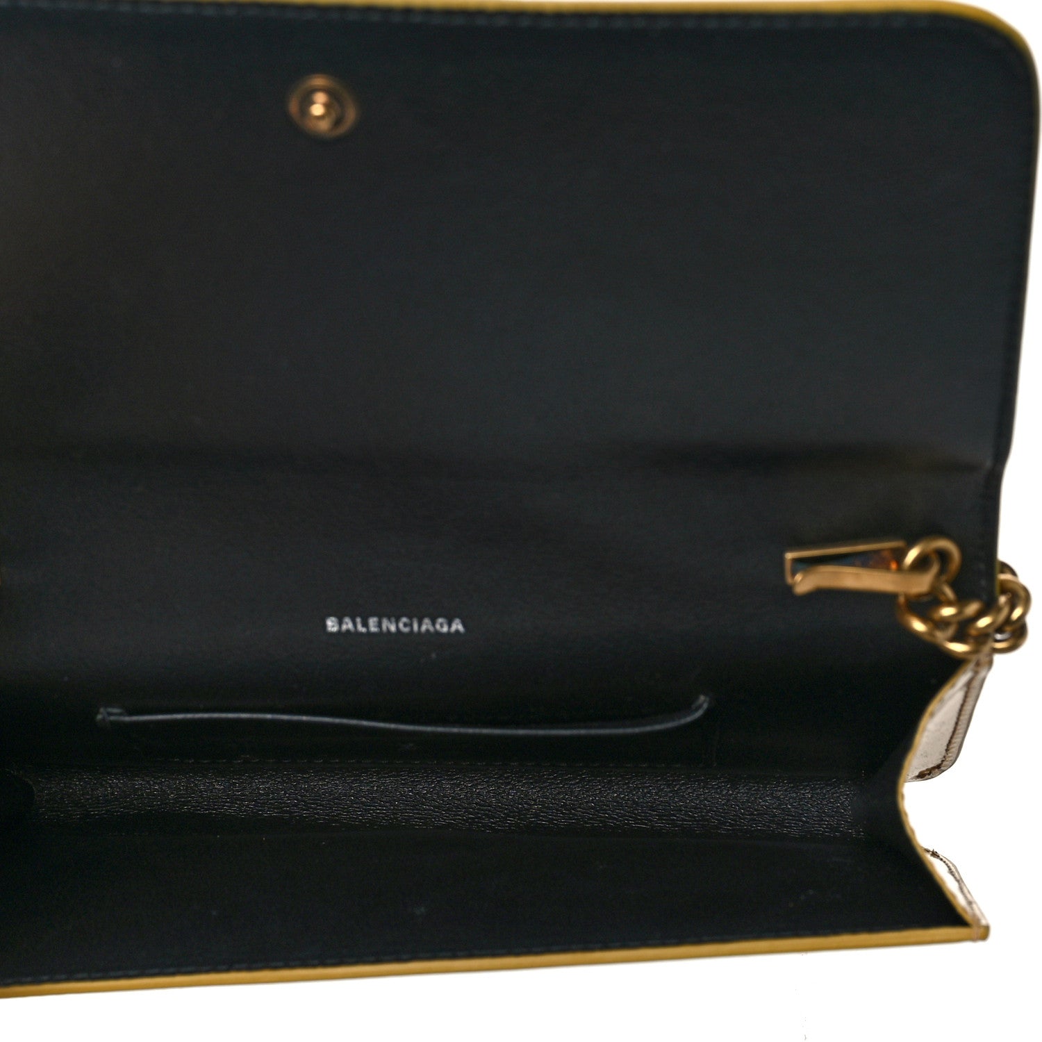 Balenciaga Metallic Calfskin BB Phone Holder Wallet On Chain Gold 4 of 8