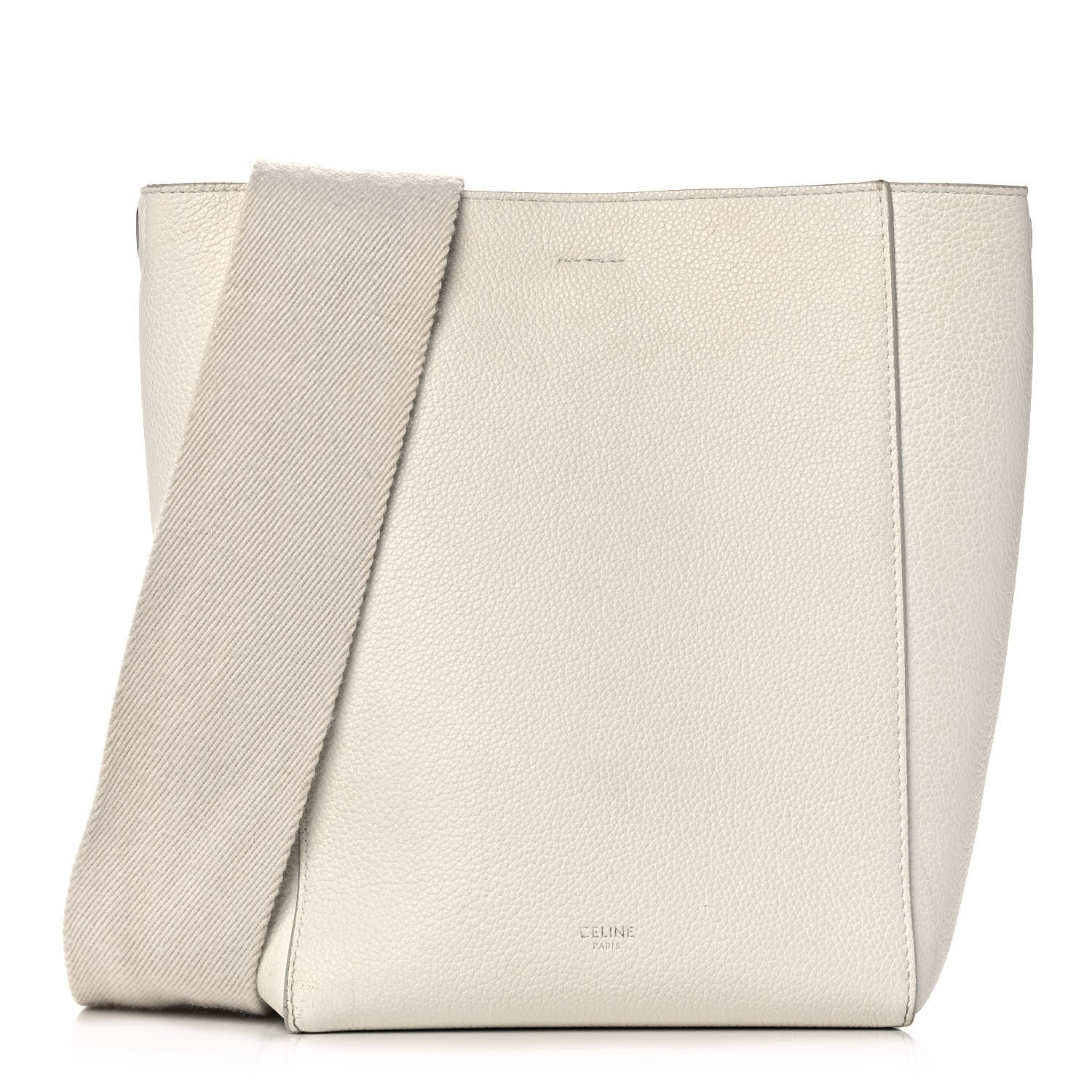 Celine Soft Grained Calfskin Small Sangle Bucket Bag White 1 of 15
