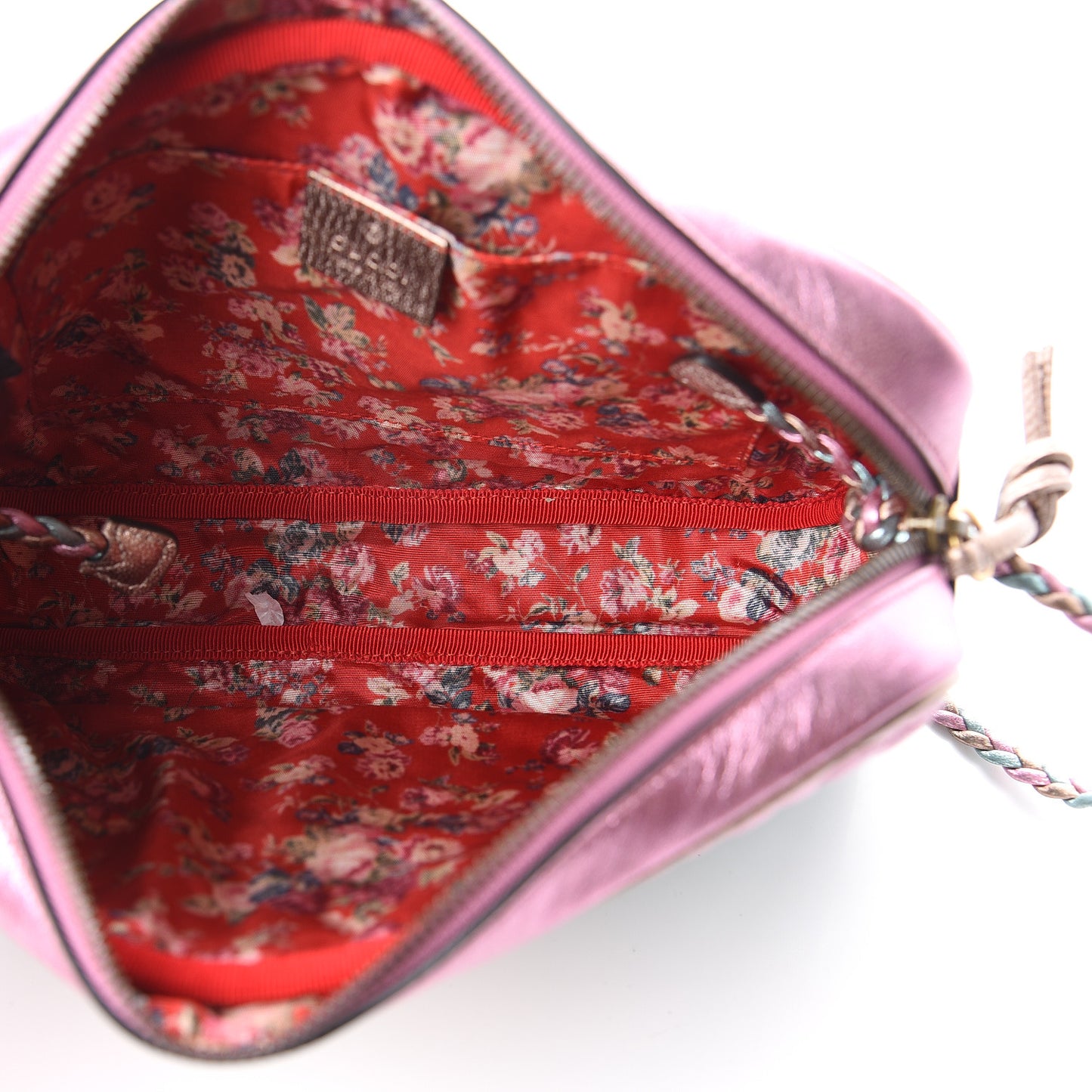 Laminated Nappa Trapuntata Small Zumi Shoulder Bag Rosa Lago Rame