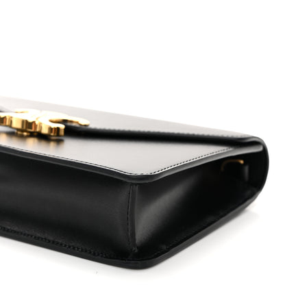 Celine Shiny Calfskin Triomphe Margo Wallet on Chain Black 10 of 10