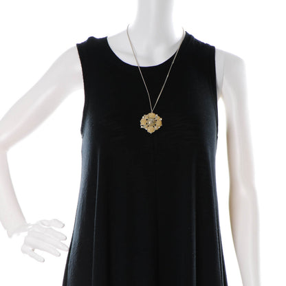 Chanel Gripoix Poured Glass Crystal CC Necklace Silver 2 of 6