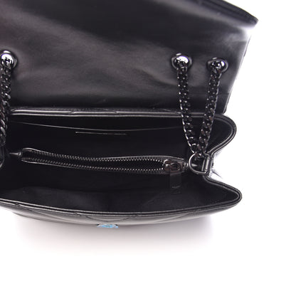 Saint Laurent Calfskin Y Quilted Monogram Small Loulou Chain Satchel Black 4 of 10