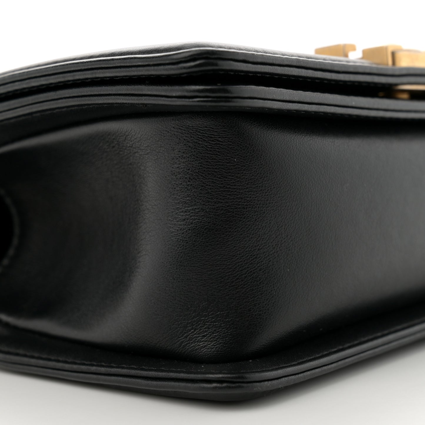 Lambskin Quilted Small Boy Flap Black