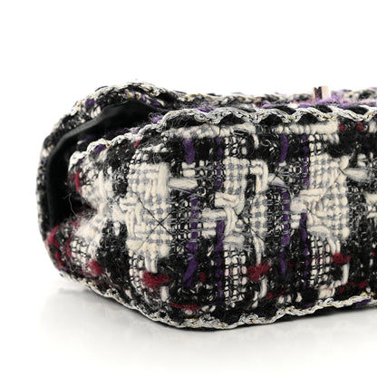 Chanel Tweed Quilted Mini Rectangular Flap Black White Multicolor 9 of 10