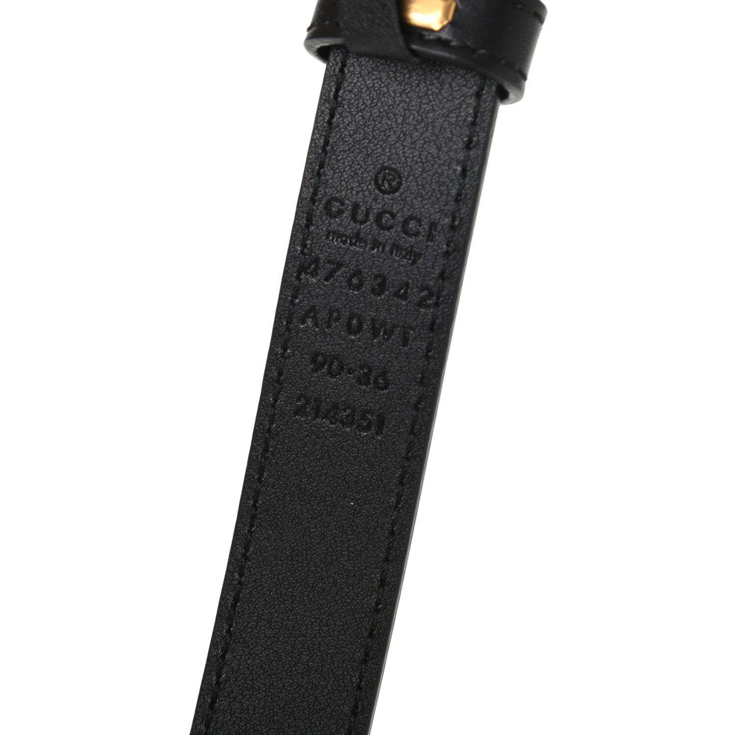 Gucci Calfskin Pearl Double G 20mm Belt 90 36 Black Cream 3 of 5