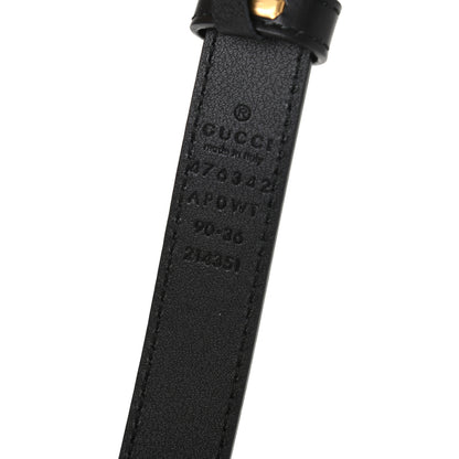 Gucci Calfskin Pearl Double G 20mm Belt 90 36 Black Cream 3 of 5
