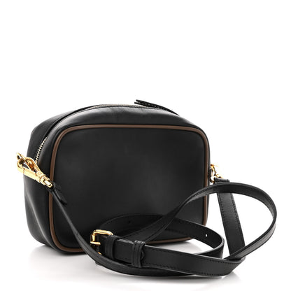 Fendi Vitello Century Matte Stamp Patch Bi-Color Mini Camera Case Black Maya Fragola 3 of 9