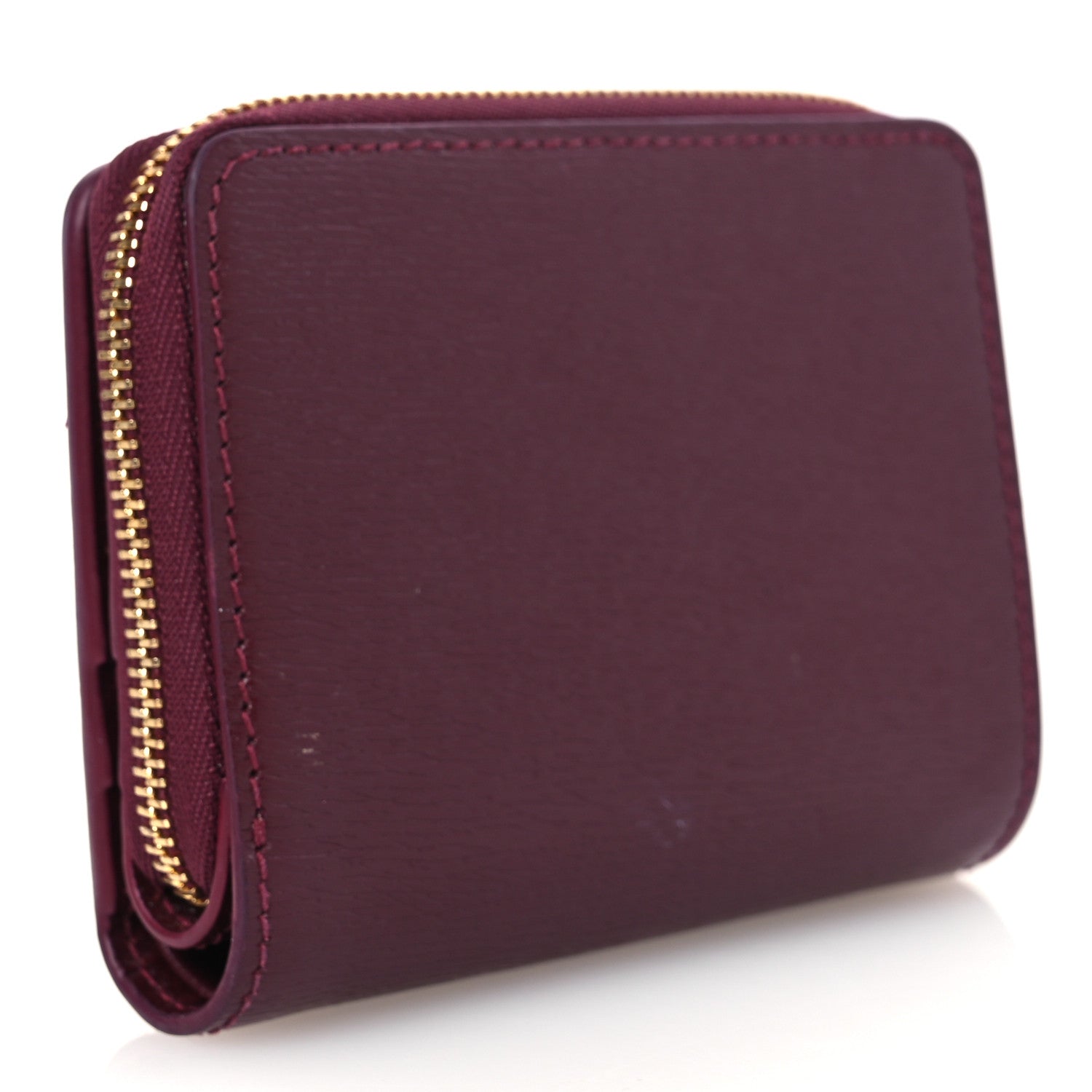 Gucci Textured Calfskin Script Logo Mini Wallet Rosso Ancora 3 of 12