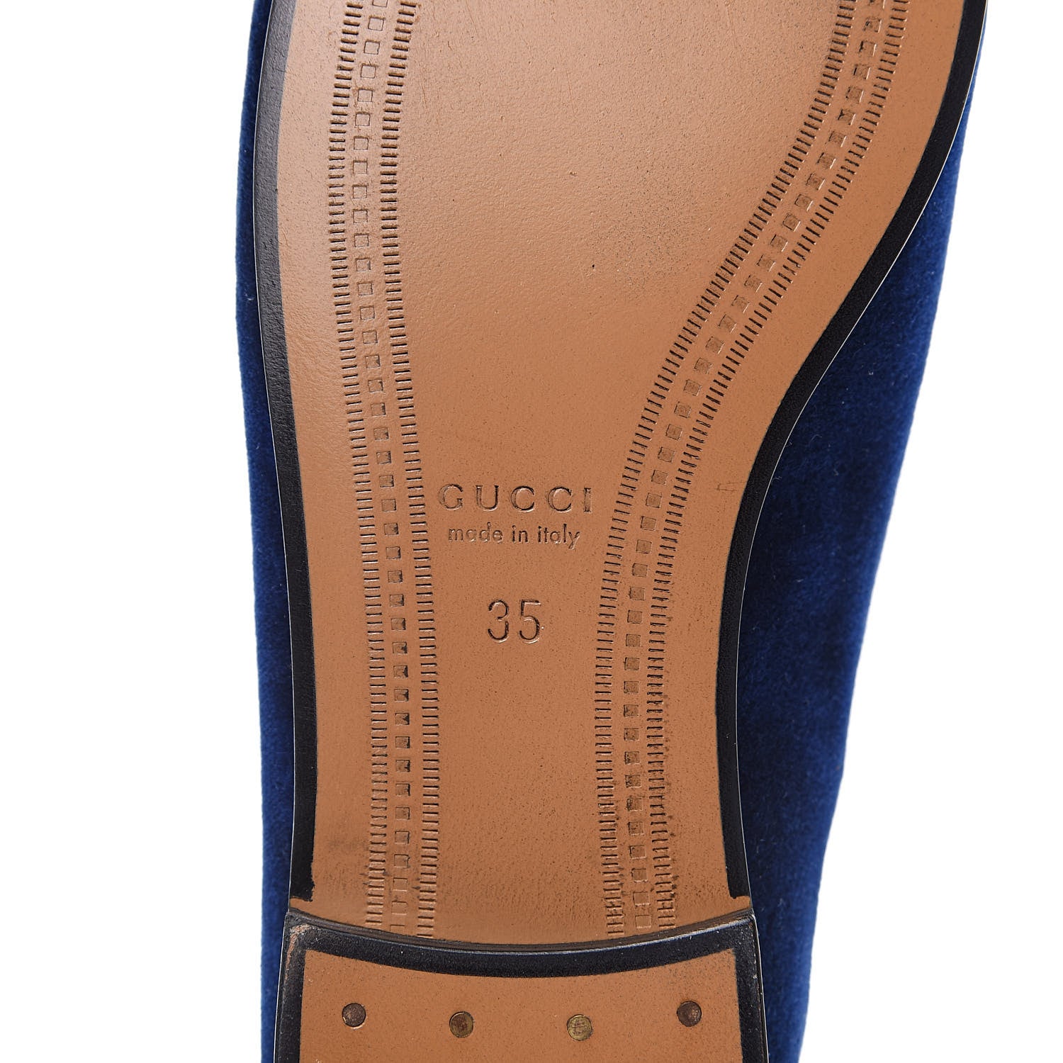 Gucci Velvet Horsebit Womens Jordaan Loafers 35 Blue Cobalt 8 of 10