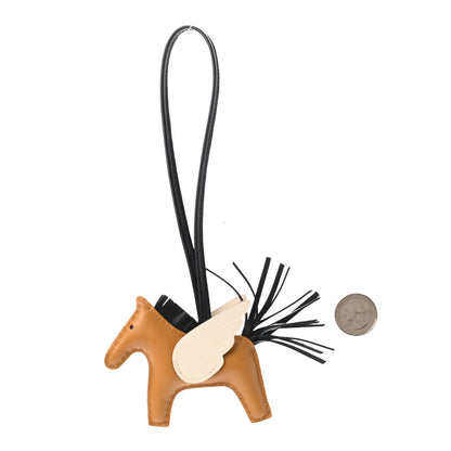 Hermes Milo Lambskin Grigri Rodeo Pegase Horse Bag Charm PM Sesame Black Nata 2 of 4
