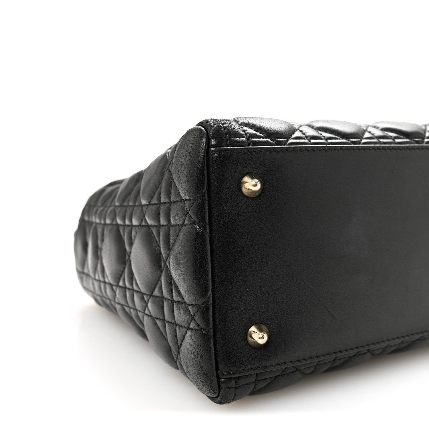 Christian Dior Lambskin Cannage Medium Lady Dior Black 9 of 10