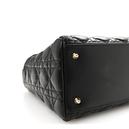 Christian Dior Lambskin Cannage Medium Lady Dior Black 9 of 10