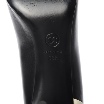 Chanel Lambskin CC Pumps 39.5 Black Ivory 7 of 14