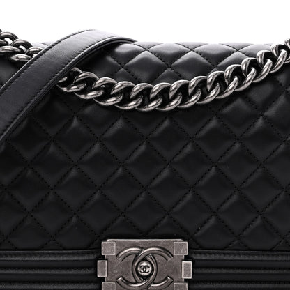 Chanel Lambskin Quilted Medium Boy Flap Black 8 of 12