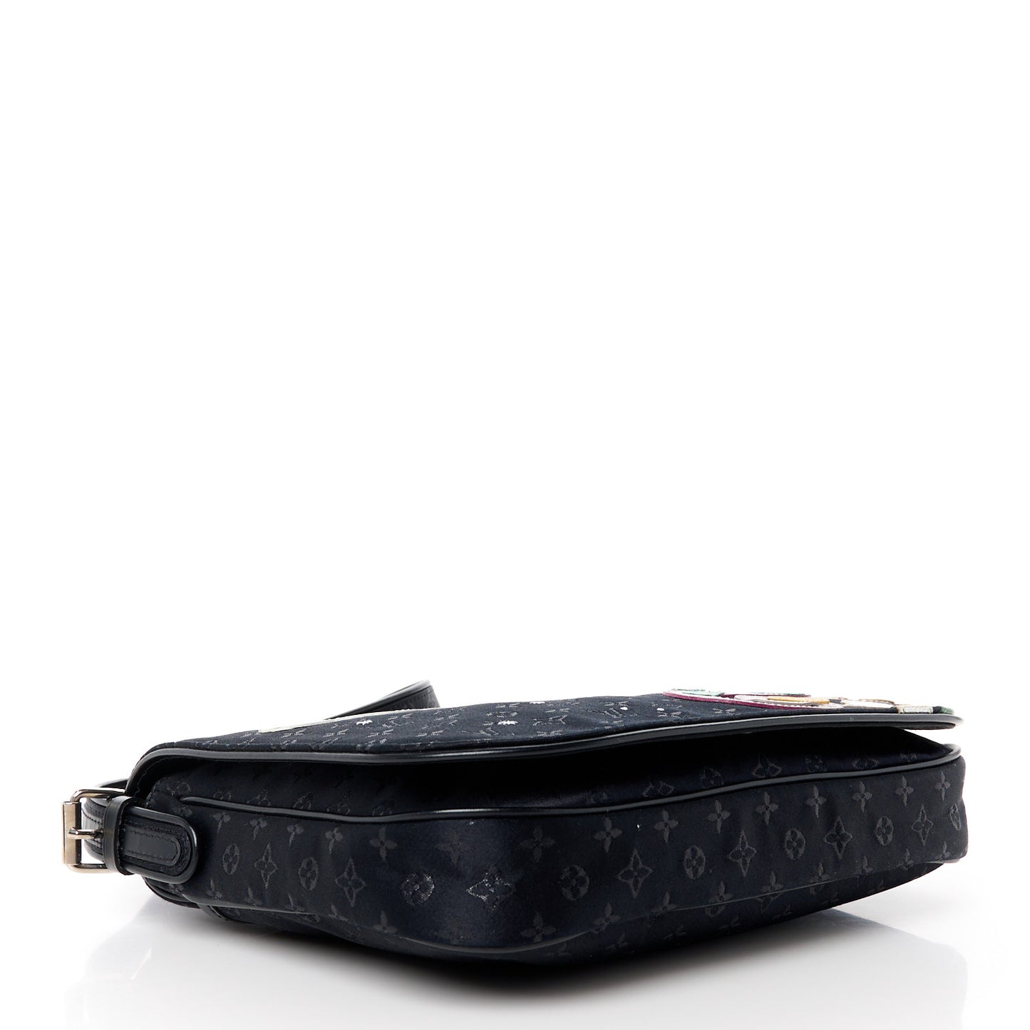 Satin Mini Monogram Conte De Fees Patchwork Musette Black