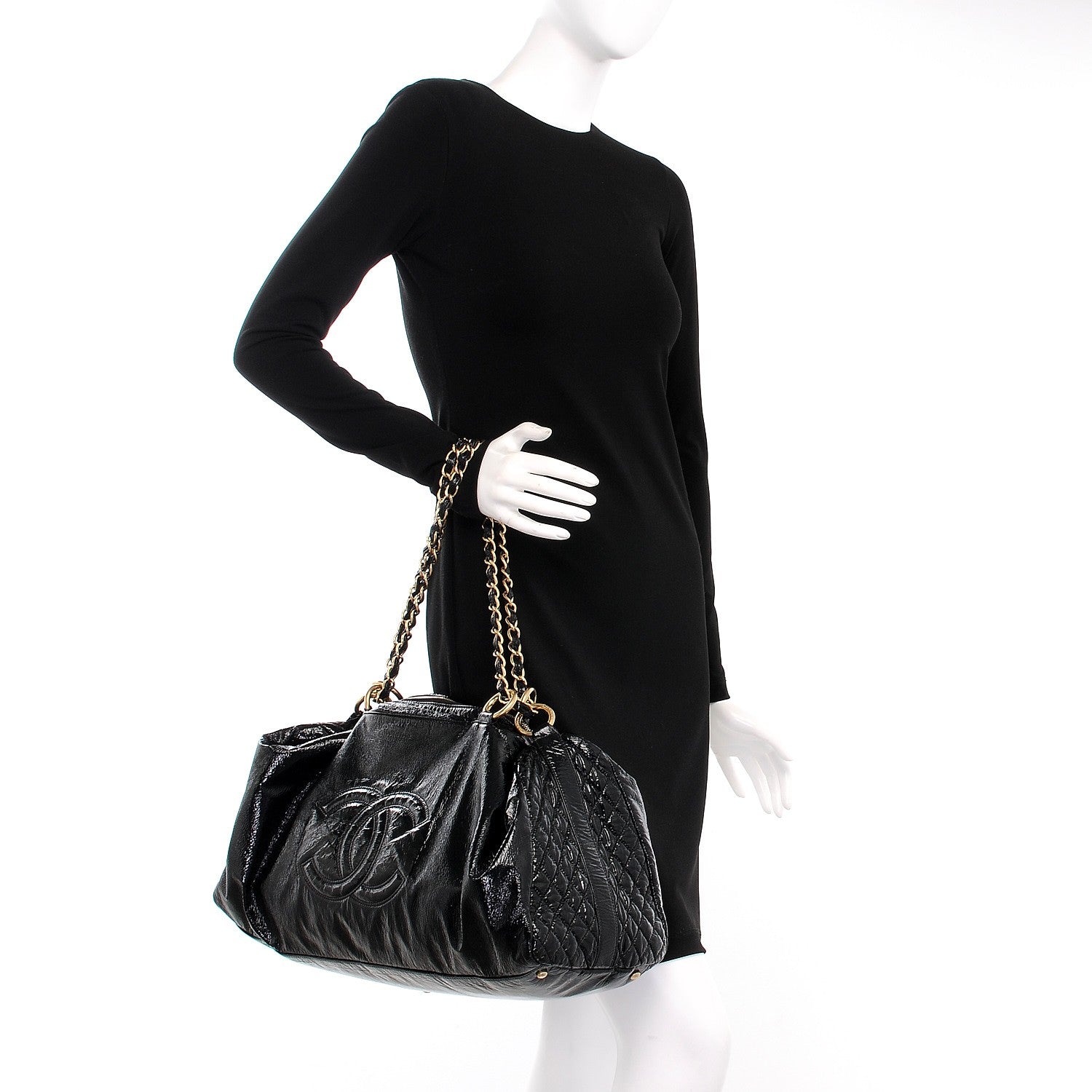 Chanel Vinyl XXL Rock and Chain Bowler Black 2 of 7