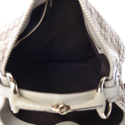 Gucci Monogram Large Horsebit Chain Hobo Off White 5 of 9