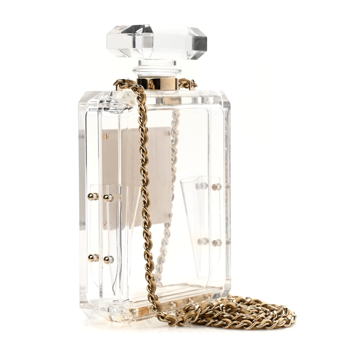 Transluscent Plexiglass Perfume Bottle Clutch
