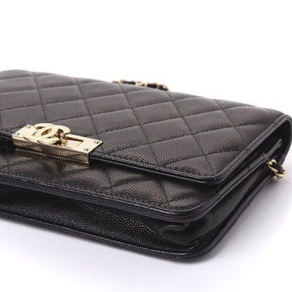 Chanel Caviar Quilted Golden Class Wallet On Chain WOC Black 6 of 10