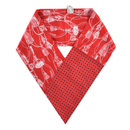 Hermes Silk Passementerie Maxi Twilly Cut Rouge White Marine 1 of 3