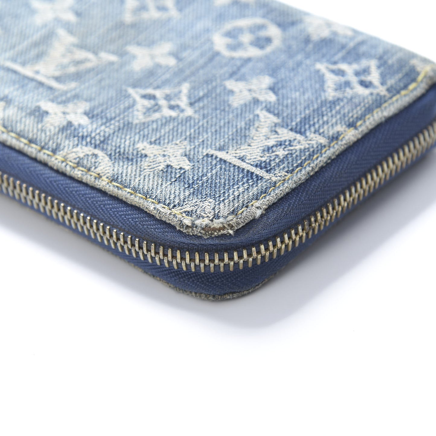 Monogram Denim Zippy Wallet Blue