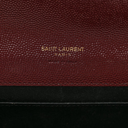 Saint Laurent Grain De Poudre Matelasse Chevron Monogram Envelope Clutch Palissandre 6 of 8