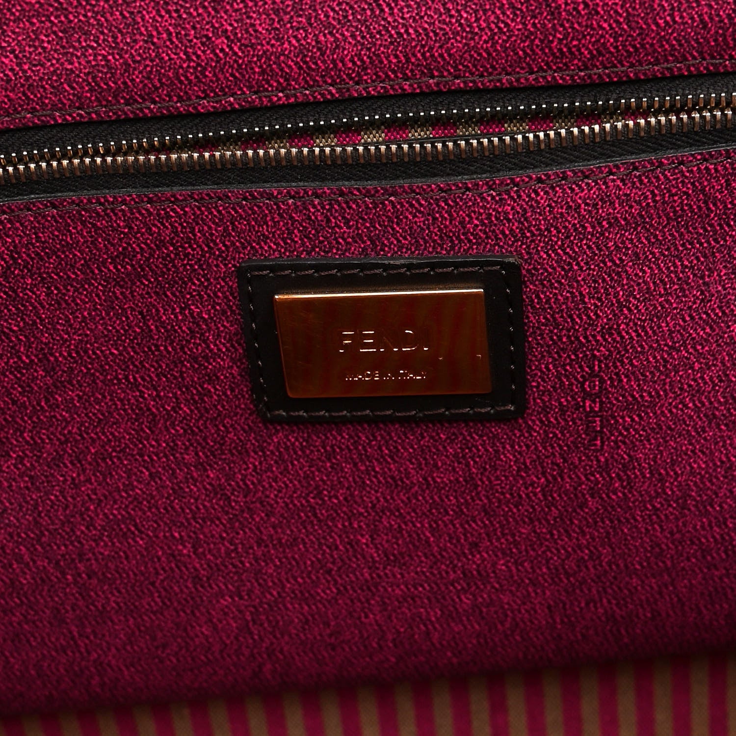 Fendi Zucca Spalmati Medium Roll Tote Tobacco Fuxia 6 of 10
