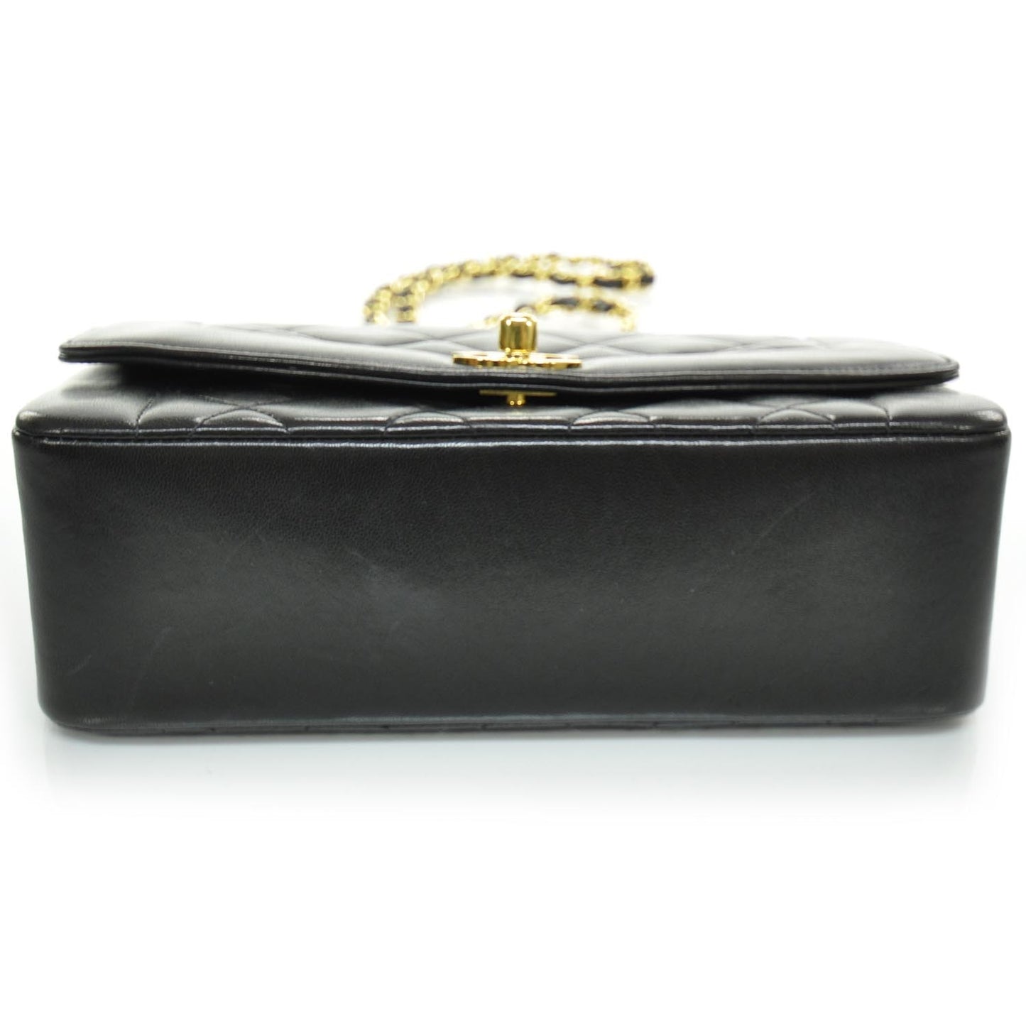 Lambskin Quilted Small Flap Bag Black GHW