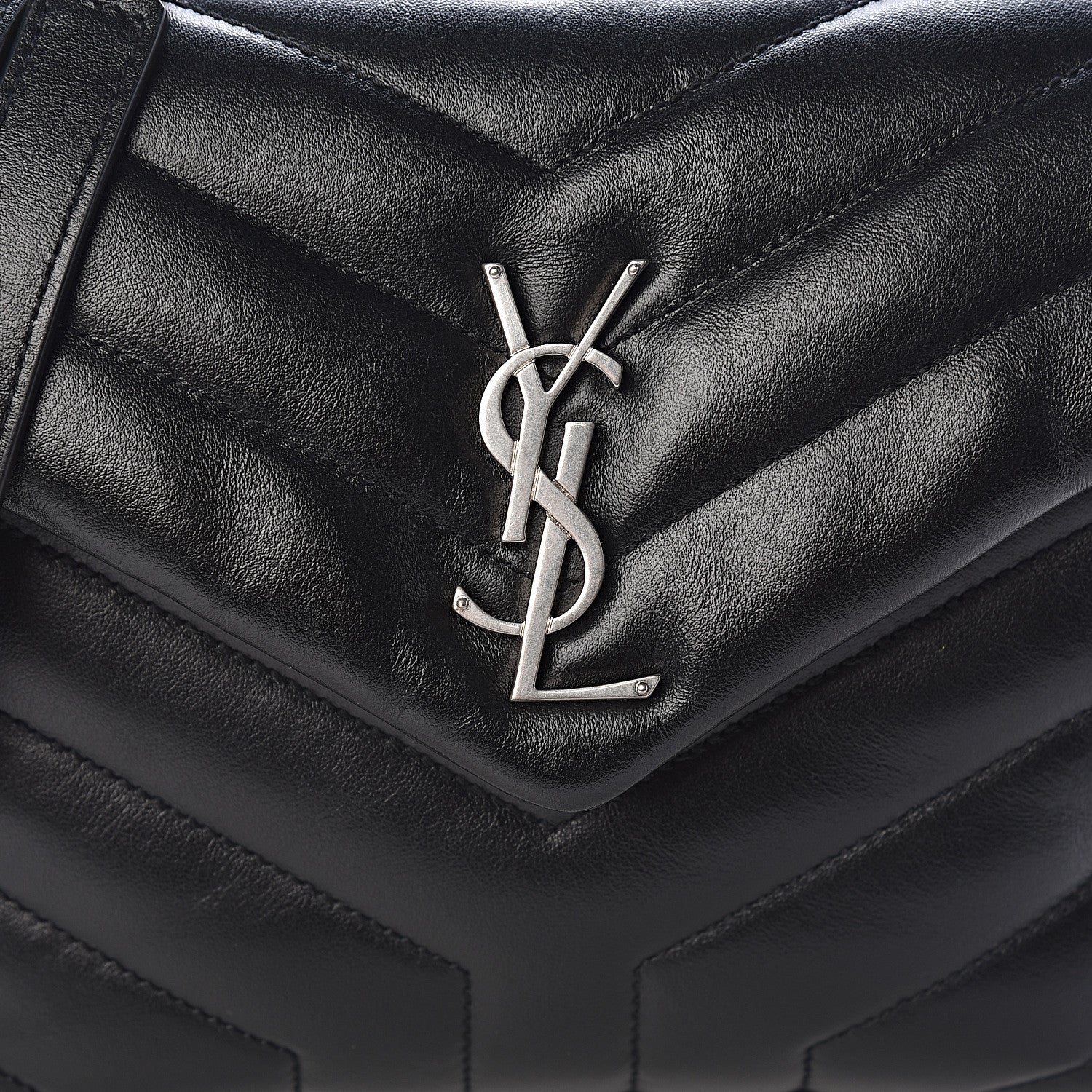 Saint Laurent Calfskin Y Quilted Monogram Small Loulou Chain Satchel Black 10 of 10