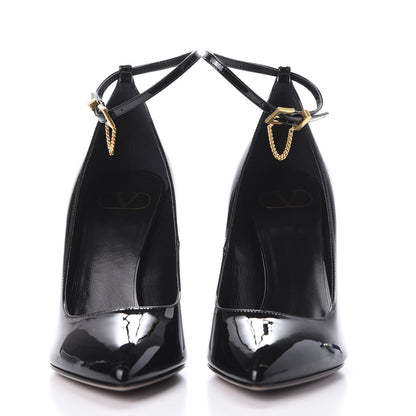 Valentino Garavani Patent Ringstud Wedges 38 Black 2 of 9