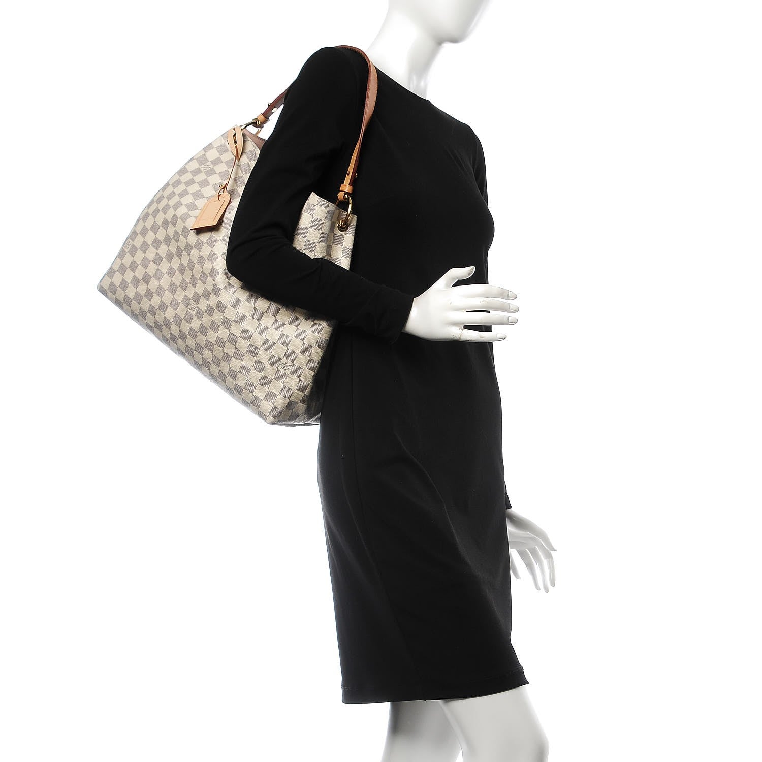 Louis Vuitton Damier Azur Graceful MM Rose Ballerine 2 of 7