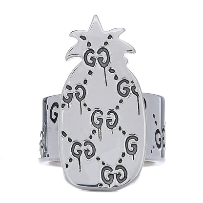 Gucci Sterling Silver GucciGhost Pineapple Ring 50 5.5 1 of 6
