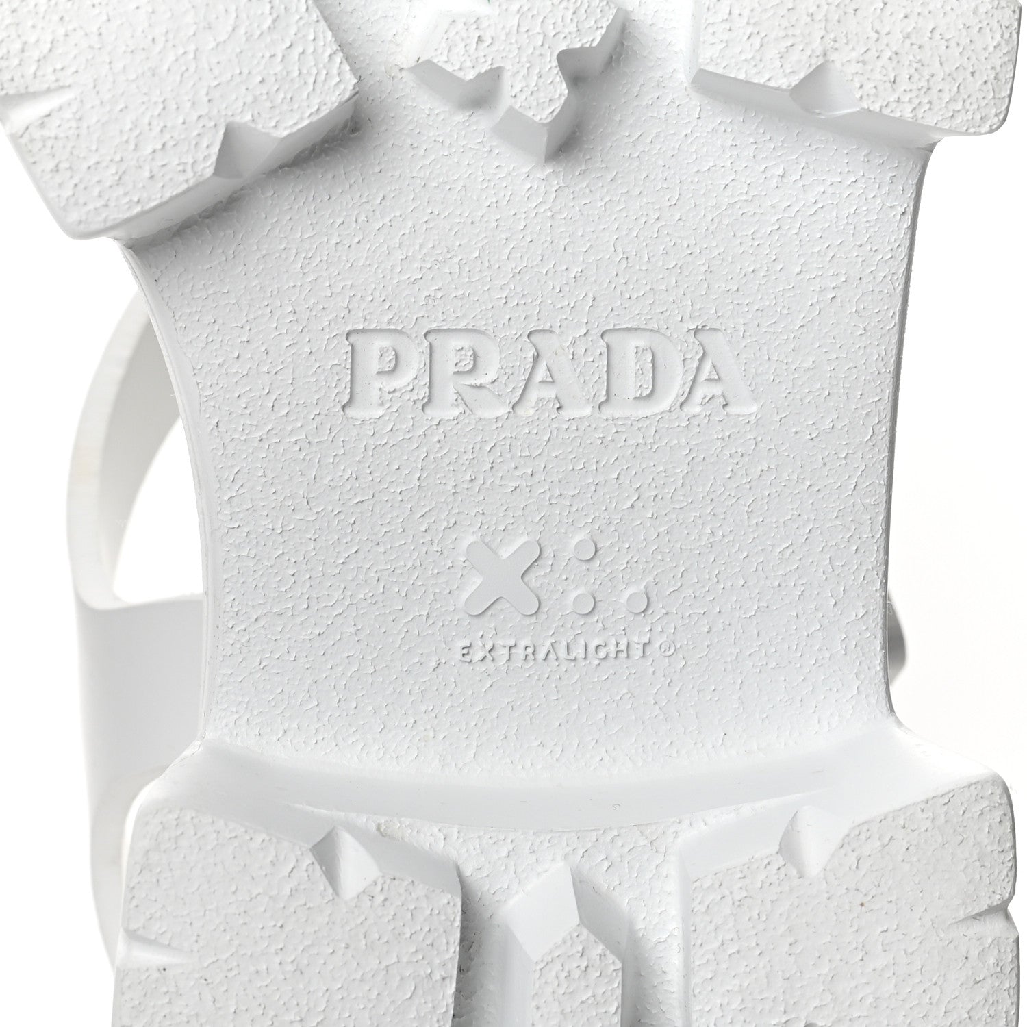 Prada Foam Rubber Metal Triangle Logo Monolith 55mm Cage Sandals 41 White 7 of 8