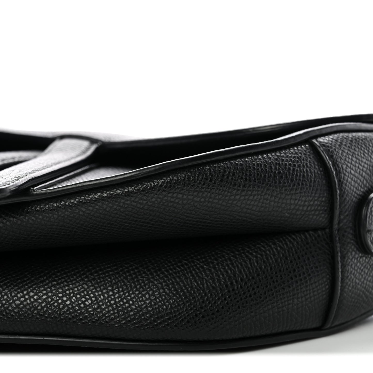 Grained Calfskin Saddle Bag Black