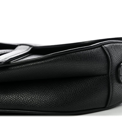 Christian Dior Grained Calfskin Saddle Bag Black 10 of 11