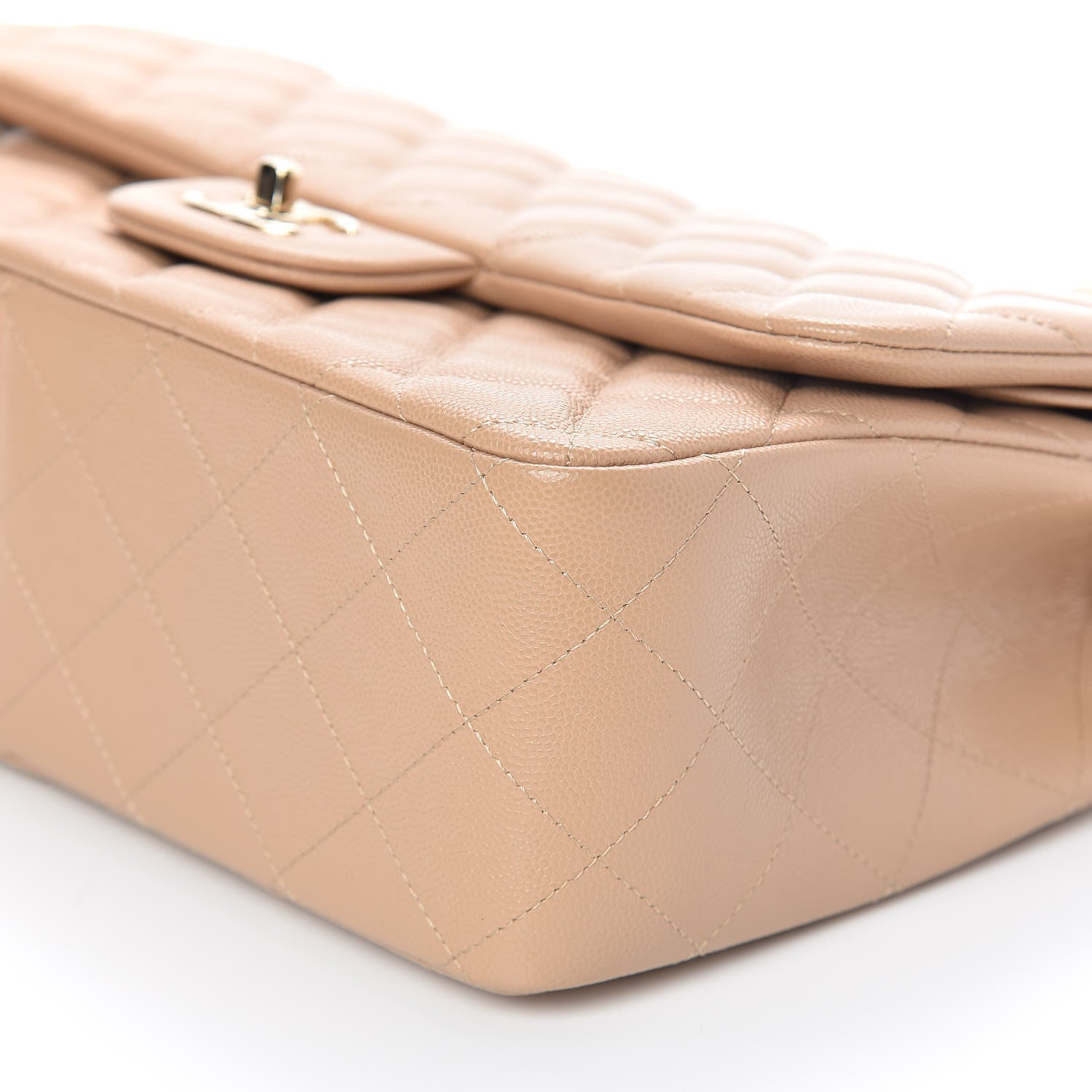 Chanel Caviar Quilted Jumbo Double Flap Beige 7 of 11