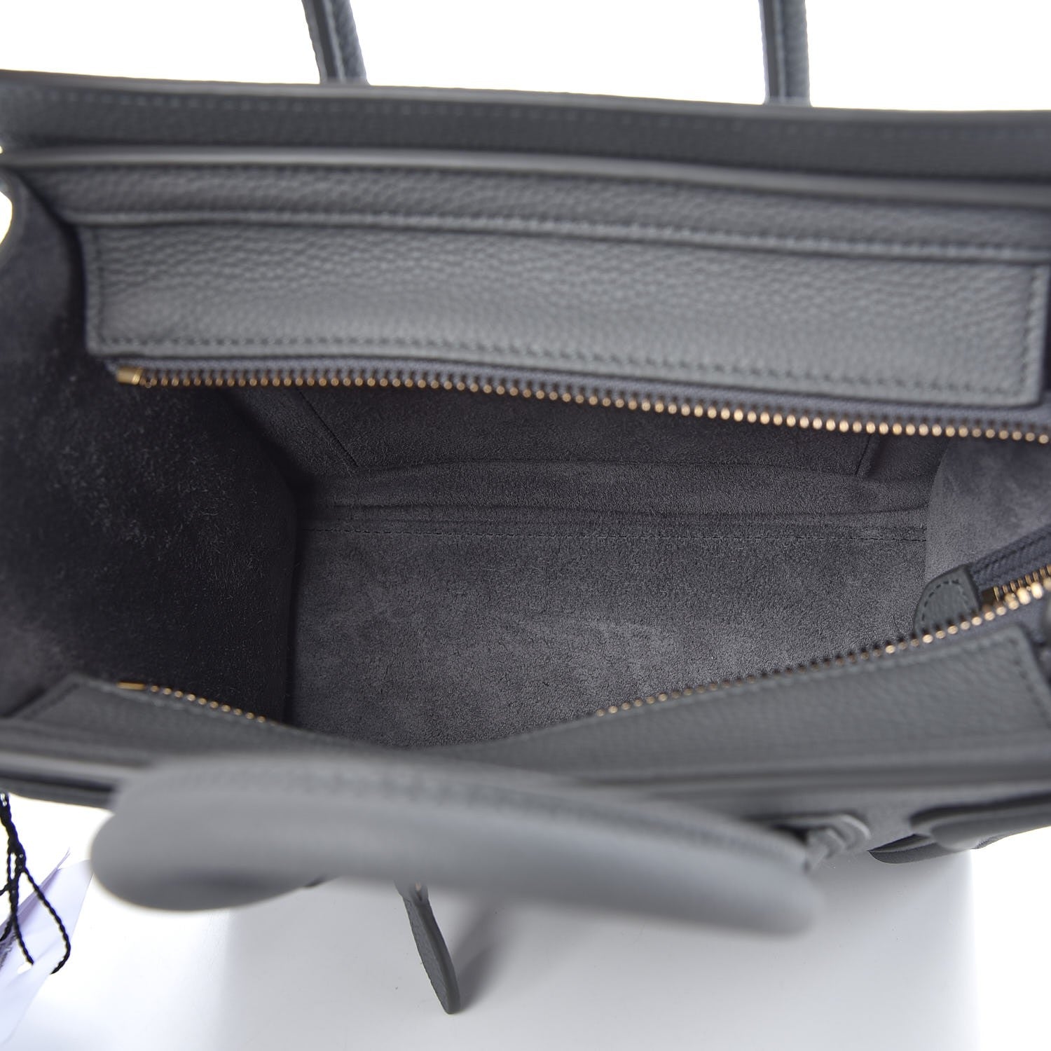 Celine Drummed Calfskin Nano Luggage Kohl 5 of 8