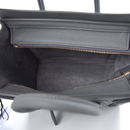 Celine Drummed Calfskin Nano Luggage Kohl 5 of 8