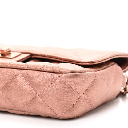 Chanel Metallic Grained Calfskin Quilted 2.55 Reissue Phone Holder With Chain Copper 12 of 13