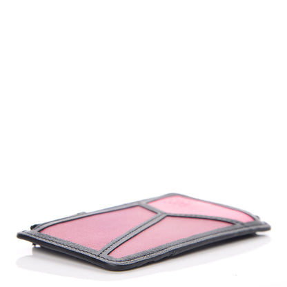 Loewe Calfskin Puzzle Colorblock Coin Card Holder Wild Rose Raspberry 4 of 7