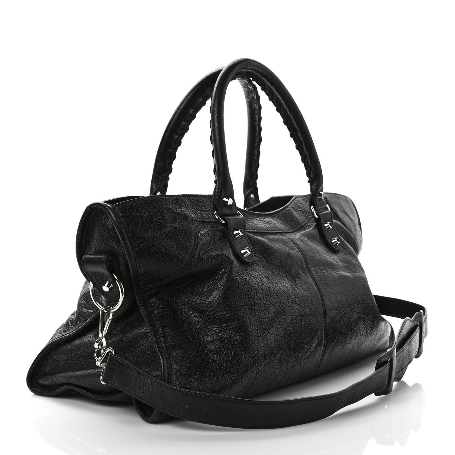 Agneau Classic Silver Hardware Part Time Black
