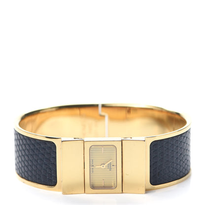 Hermes Stainless Steel Lizard 19mm Loquet Quartz Watch Bleu Petrole 2 of 5