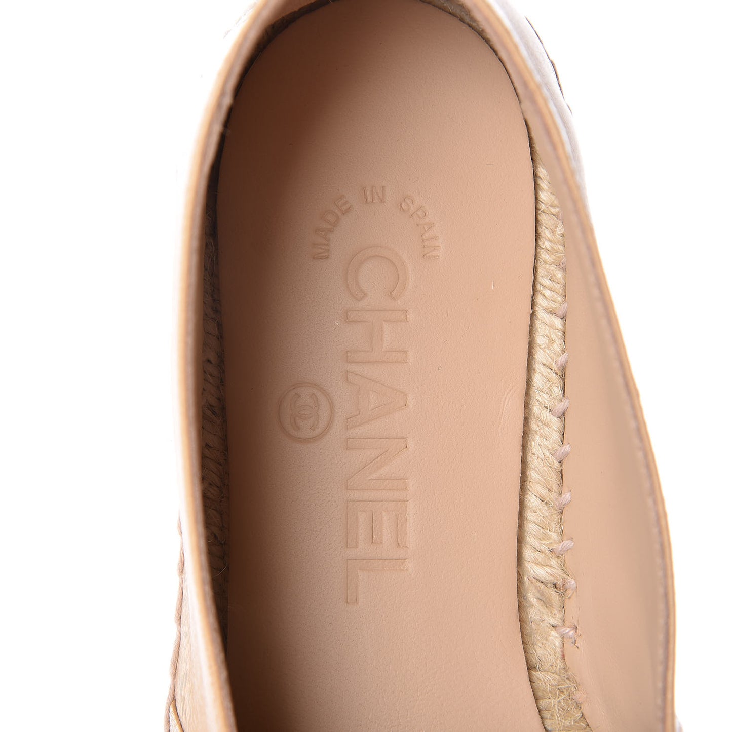 Lambskin CC Espadrilles 39 Beige Black