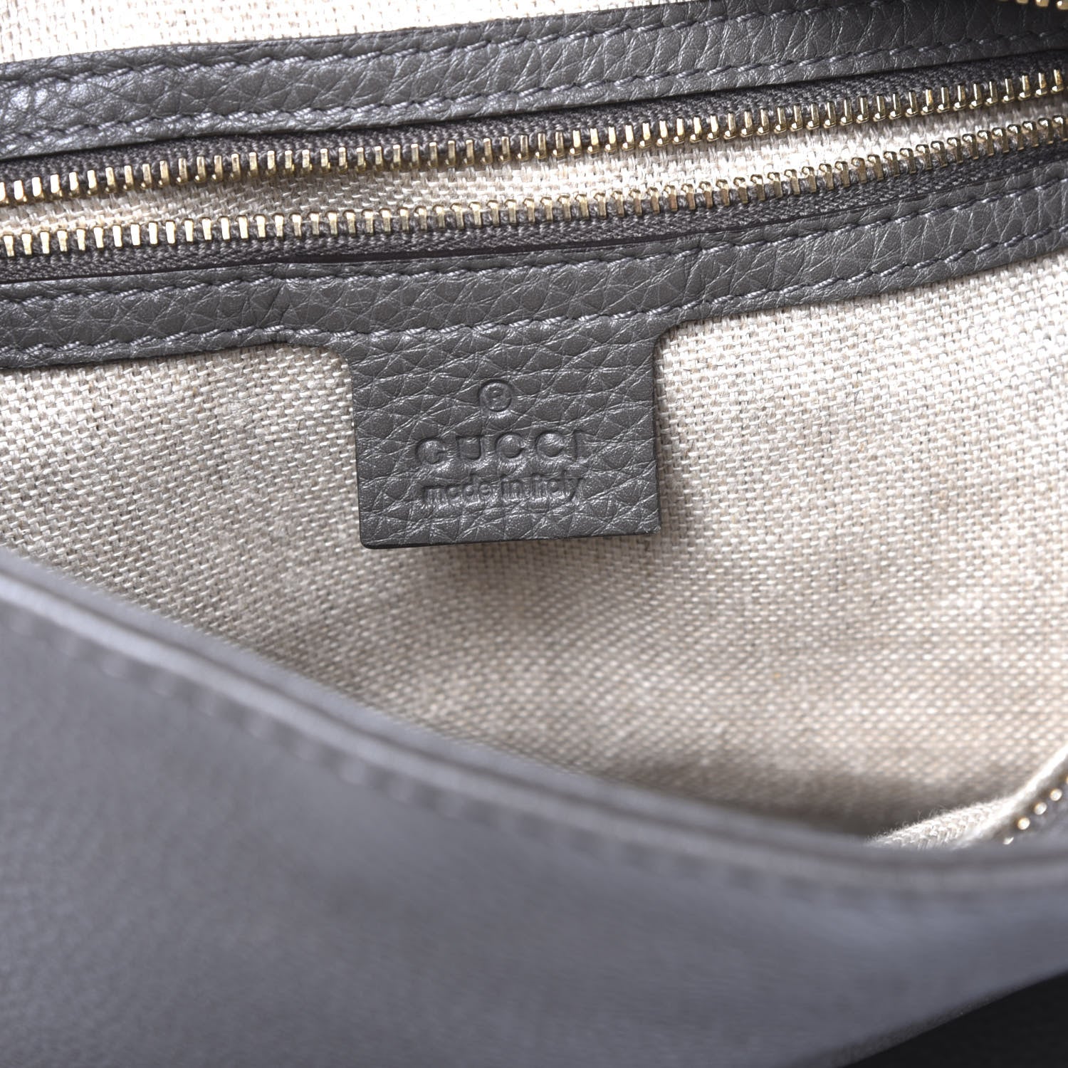 Gucci Pebbled Calfskin Shoulder Bag Grey 9 of 11